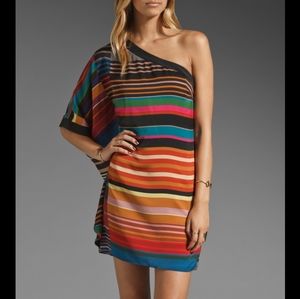Trina Turk Dress Striped Wonderland One Shoulder 4